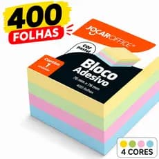 Bloco Adesivo Colorido 76x76mm - 400 Folhas