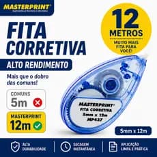 Fita Corretiva 12 Metros Masterprint Grande Rendimento