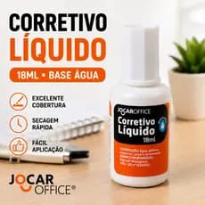 Corretivo Líquido 18ml Base Água Jocar Office Secagem Rápida