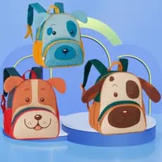Mochila Infantil Com Alças Cachorro Zoo Animais Escolar Creche Passeio Viagem Bolsa Cãozinho