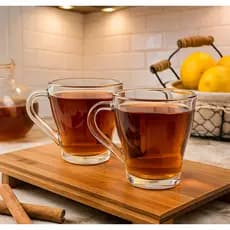 Kit Conjunto 3 Copos De Vidro Transparente 265ml Design Moderno Chá Café Suco e Bebidas