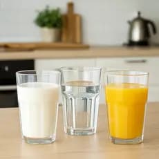 Kit 3 Copos de Vidro 350ml Uso Diário Água Suco Café Transparente Casa Restaurante