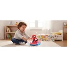 Boneco Homem Aranha Giratorio Com Luzes Brilho Infantil Vermelho