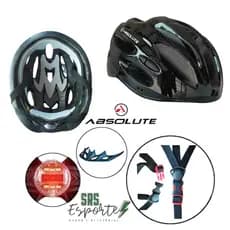 Capacete Ciclismo Absolute Original Nero Com Pisca Traseiro Várias Cores Bike Mtb/Speed.