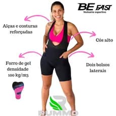 Bretelle Femenino Forro Gel D100 BeFast ciclismo com 2 Bolsos BIKE/MTB/SPEED/CICLISTA/BICICLETA