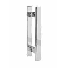 Puxador inox barra chata 30cm para portas de madeira, vidro e aluminio, 20cm entre furos