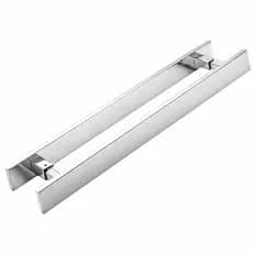 Puxador inox barra chata 40cm para portas de madeira, vidro e aluminio, 30cm entre furos