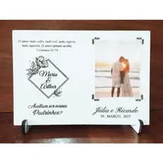 2 Mini Porta Retratos para Casamento em MDF - PERSONALIZADO - Vários modelos