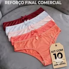 Kit 10 Calcinhas Juvenis Poliester  microfibra Conforto Elasticidade para Crianças Meninas Moças