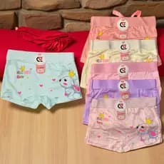 Kit com 02/05/10 Calcinha Importada Shortinho Infantil Estampado Menina 02 a 10 Anos Voltas as Aulas