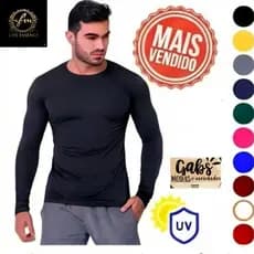 Camisa Térmica Uv 50+ Segunda Pele Camiseta Blusa Malha Fria Academia Esportes Dia Dia