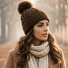 Touca Gorro Pom Pom Femininas Forrada Tricô Quente Inverno Adulto Juvenil