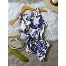 Maio Feminino Forrado Para Banho Bory Body Maio No Suplex Estampado Piscina Praia Verao