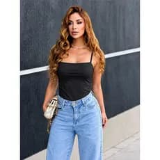 Blusa Regata Feminina Alcinha Fina Suplex Com Forro Baby Lock Blusinha Basica