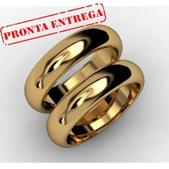 Par De Alianças Ouro 18k Banhada Tradicional 6mm