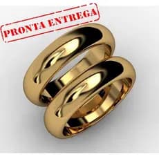 Par De Alianças Ouro 18k Banhada Tradicional 6mm