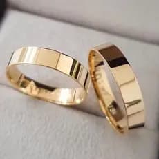 Par de alianças 6mm Casamento e Noivado Compromisso Moedas Antigas Banhado a ouro 18k