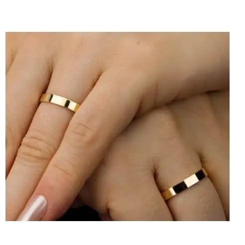 Aliança Reta 3mm Banhada a Ouro 18k unidade