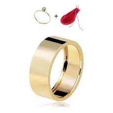 Aliança De Moeda Antiga Unidade Brilho Ouro 18k Reta 6mm