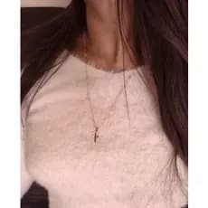 Colar-feminino-moeda-antiga,banhada-ouro18K+pigente,cruz