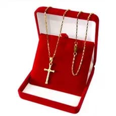 Corrente Masculina Cordão Grumet Moeda Antiga + Pingente Cruz Unisex