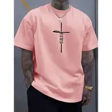 Camiseta Básica Cruz De Jesus (FRENTE) Masculina Feminina Algodão Camisa Costura Reforçada Unissex StreetWear