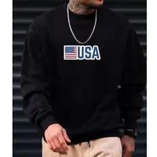 Moletom Gola Redonda Unissex Careca Blusa de Frio Casaco Feminino Masculino Flanelado Algodão USA