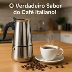 Cafeteira de Pressão Tipo Italiana Aço Inox Fogão a Gás 6 Xícaras Café Expresso 300ml Moka