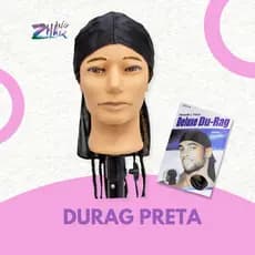 Durag Preto Premium – Para Waves, Tranças e Finalização