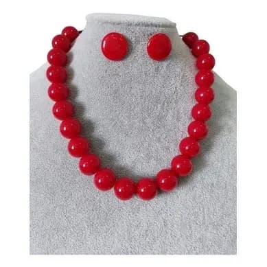 Colar Feminino Kit Com Brinco 22 Bolas Em Resina