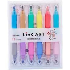 Kit Caneta Marca Texto Estojo 12 cores
