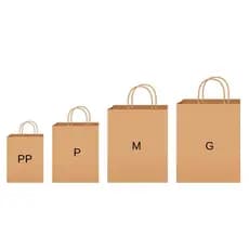 Kit 100 Sacolas Kraft Tamanhos Pp/p/m/g 25 Cada Papel Ecológico