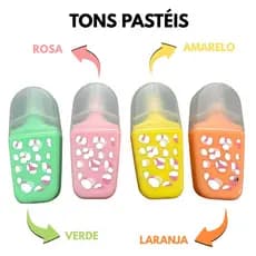 Caneta Marca Texto Pastel Kit Infantil Varias Cores