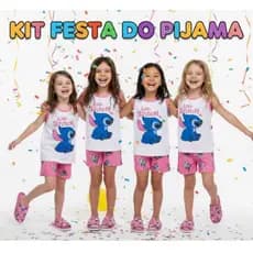 KIT FESTA DO PIJAMA REGATA STICH CAPIVARA BABY DOLL FEMININO INFANTIL