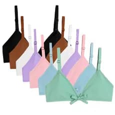 Kit 5 Top Menina Moça Triângulo com Laço – Sutiã Bralette Confortável Juvenil com fecho unico