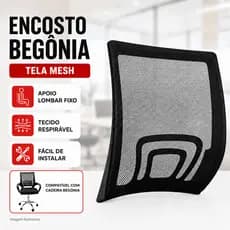 Encosto Begonia Tela Mesh para Cadeira Escritório Reposição Diretor Presidente Fort Lisboa