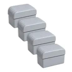 Kit 4 Ponteiras Tampa Interna Retangular 50x30 mm – Proteção para Mesas e Cadeiras