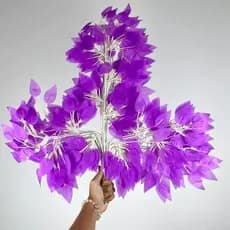 Folhas Fícus artificial de silicone com 42 folhas - BH802259 ROXO