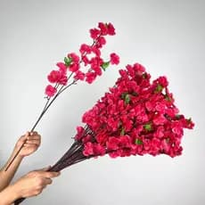 Buquê De Flores De Cerejeira Artificial , Flor De Pêssego , Decoração Casamento 65cm A-504 ROSA PINK