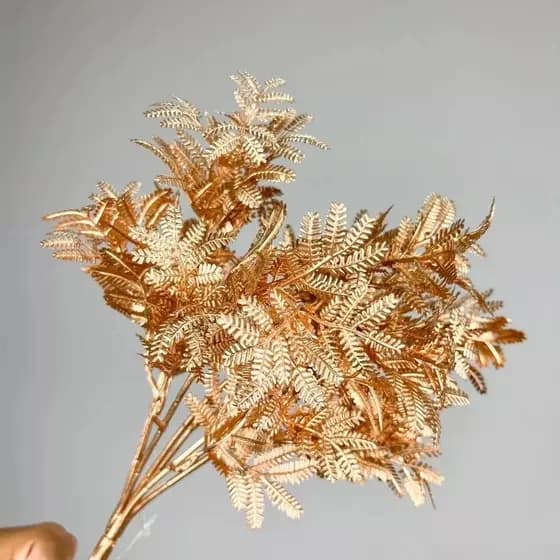 Galho Folha De Ouro Nórdico Artificial Planta Natal Verde para Decoração - A-527