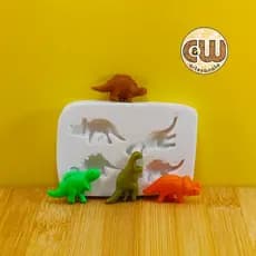 Molde Silicone MINI Dinossauros C/4  Confeitaria e Artesanato - Festa