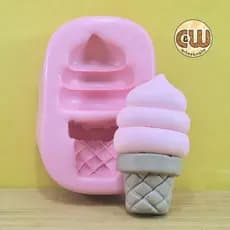 Molde Silicone Sorvete de Casquinha  p/ Montar / Guloseima Confeitaria e Artesanato - Biscuit - Festa