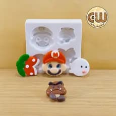 Molde de Silicone Kit Super Mario - Planta / Goomba / Boo  - Decoração, Confeitaria e Artesanato