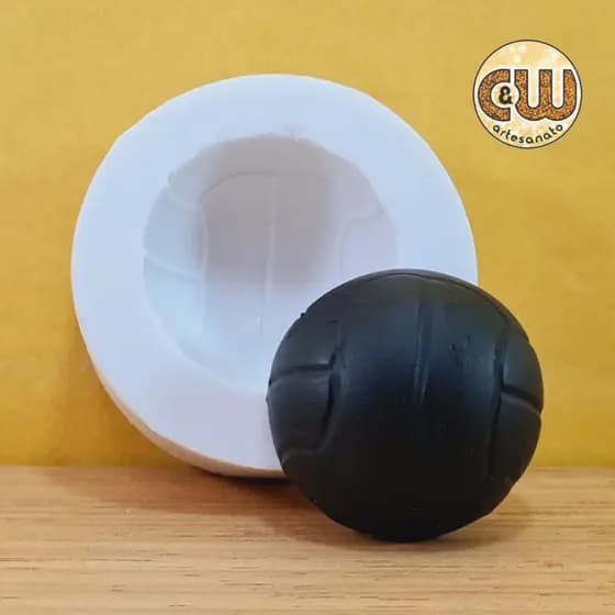 Molde Silicone Bola de Futebol / Volei / Esporte Decoração, Confeitaria e Artesanato – Biscuit - Festa