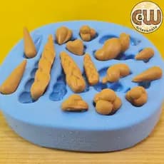 Molde Silicone Cabelo - Tamanhos e Tipos Diferentes Confeitaria e Artesanato - Festa