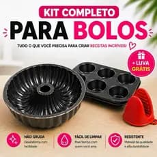 Kit Forma de Bolo Antiaderente + Forma Cupcake + Utensílios Silicone + Brinde 🎁 Kit Completo | Nao Gruda | Bolo Caseiro