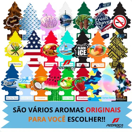 2 Unidades Cheirinho Carro Little Trees Pinheirinho Diversos Sabores Aromatizador Carro Original