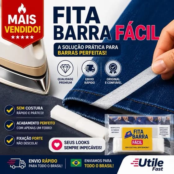 Fita Barra Fácil ® ORIGINAL- bainha Barra Calça Jeans Roupa Bainha cortina Ferro