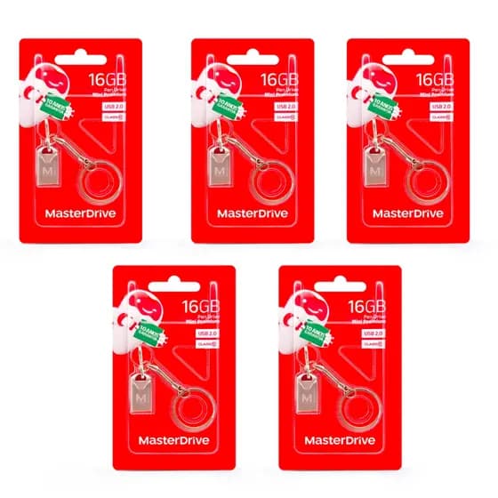 Kit com 5 pen drives 16gb/32gb/64gb/128gb Master Drive original Lacrado