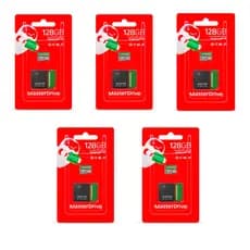 Kit com 5 cartão de memoria 128gb masterdrive class 10 usb 2.0 com adaptador